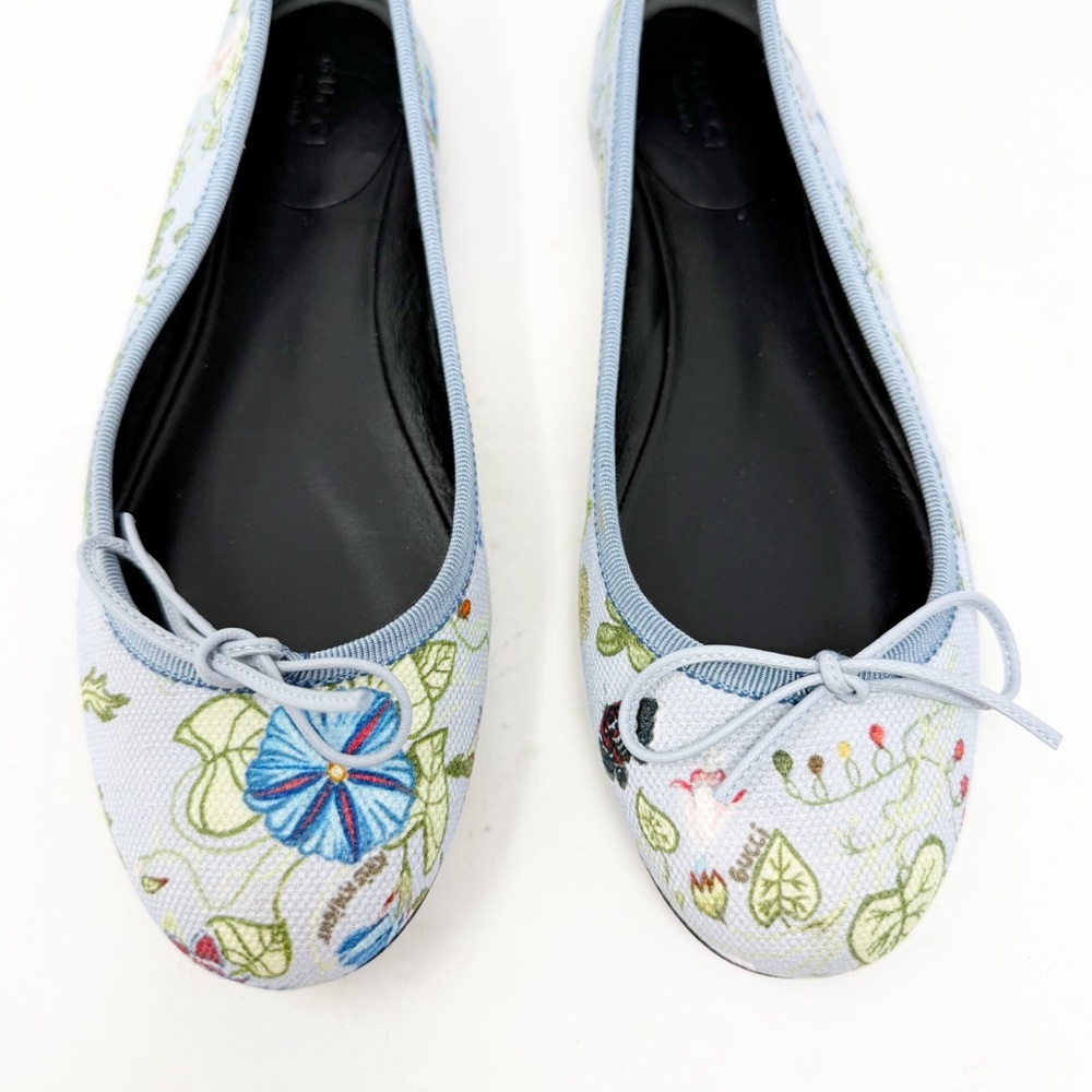 Gucci Ali Floral Canvas Ballet Flats Size 37.5 - Picture 6 of 15